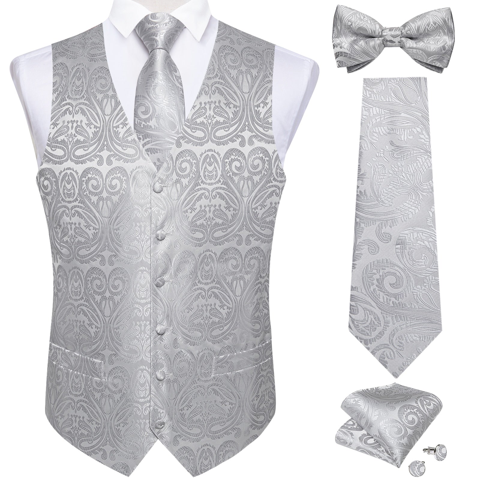 Business Sleeveless Paisley Vest