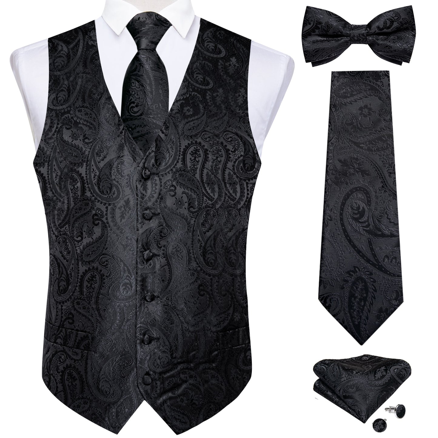 Business Sleeveless Paisley Vest