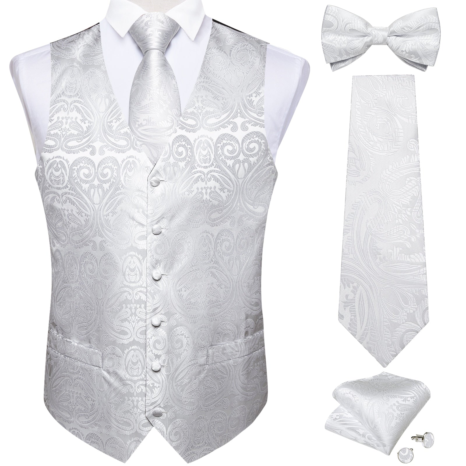 Business Sleeveless Paisley Vest