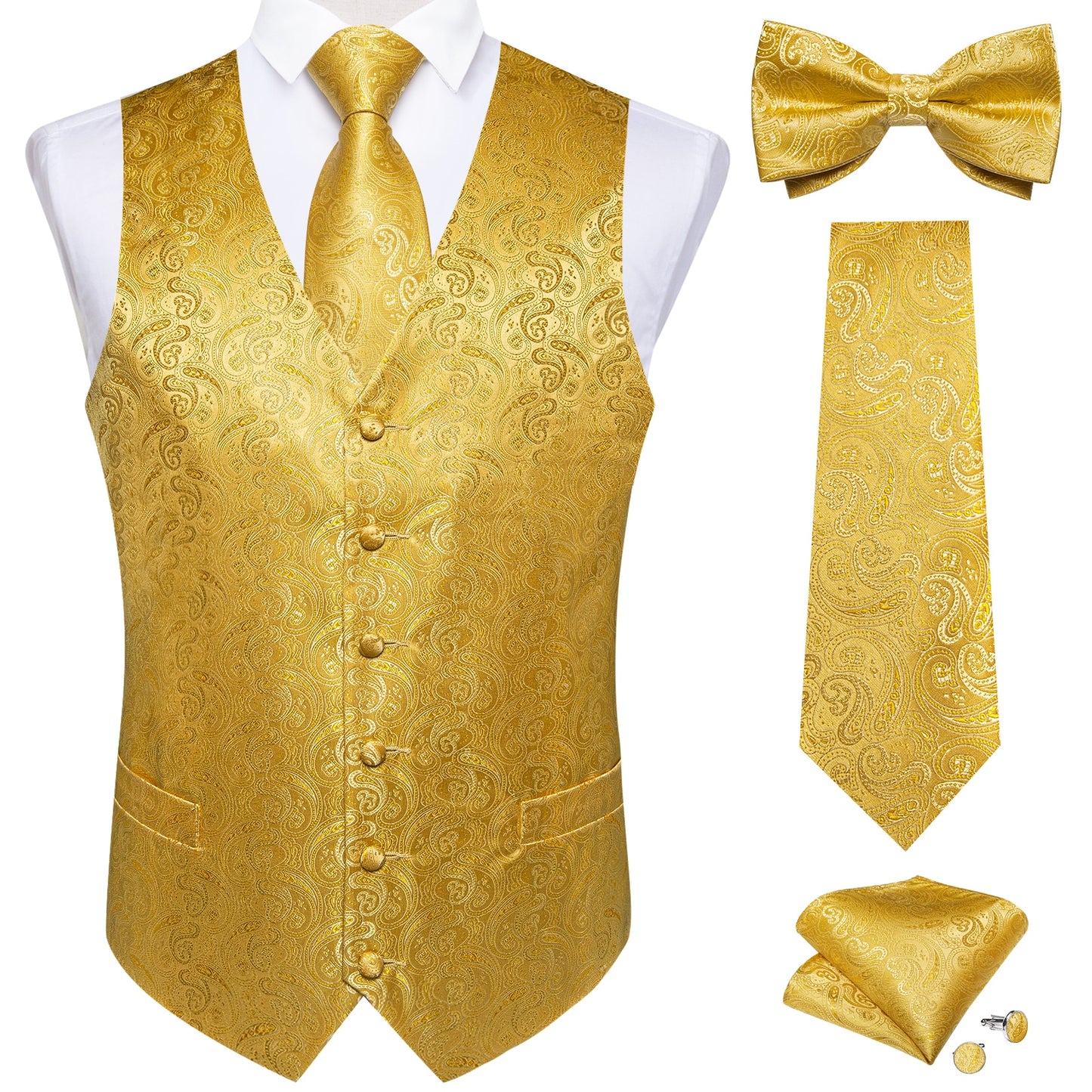 Business Sleeveless Paisley Vest