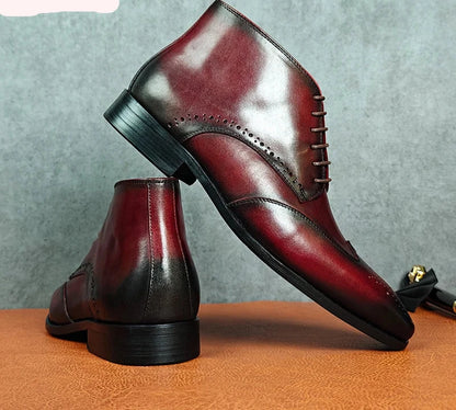 Black Brown Ankle Boots Shoes For Men