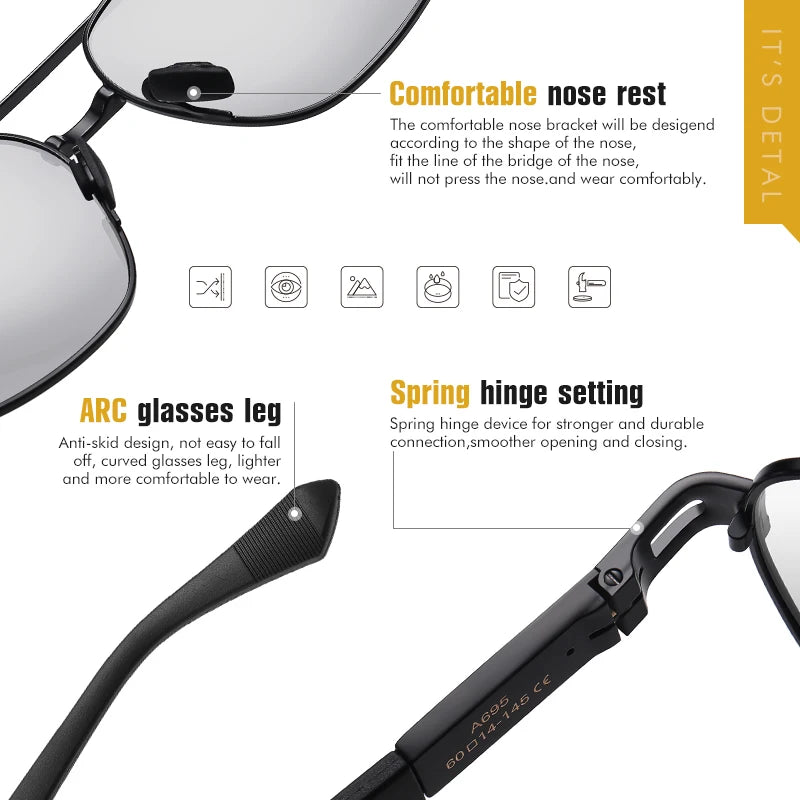 High Quality Polarized Men Women Photochromic Sunglasses