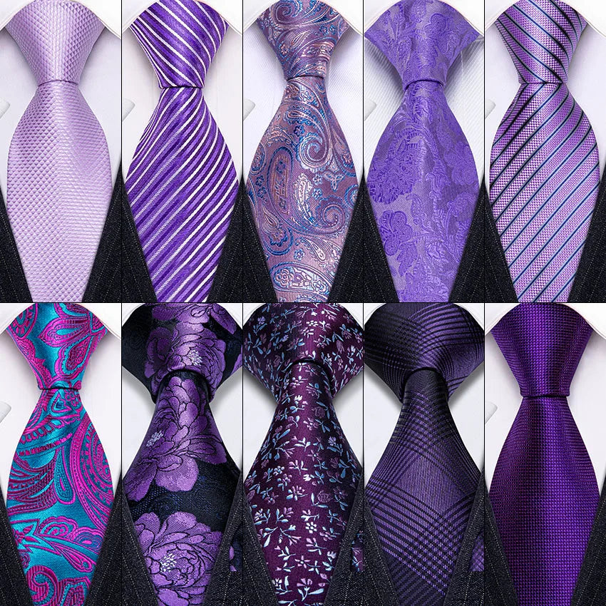 Purple Plaid Men Tie