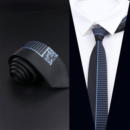 Blue Patchwork Jacquard Necktie