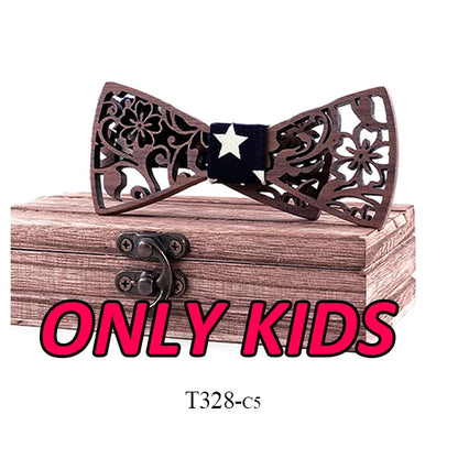 Adult And Kids Wooden Bow Tie