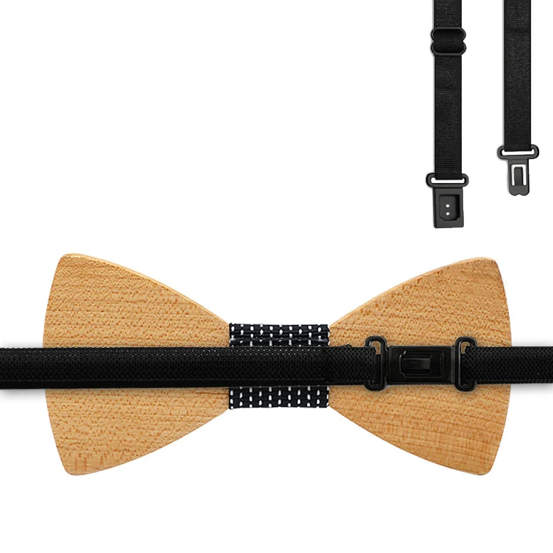 High Quality Maple Carved Wooden Bow Tie