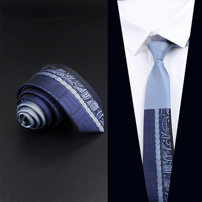 Blue Patchwork Jacquard Necktie