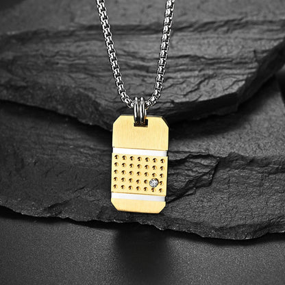 Dog Tag Matte Crystal Necklace