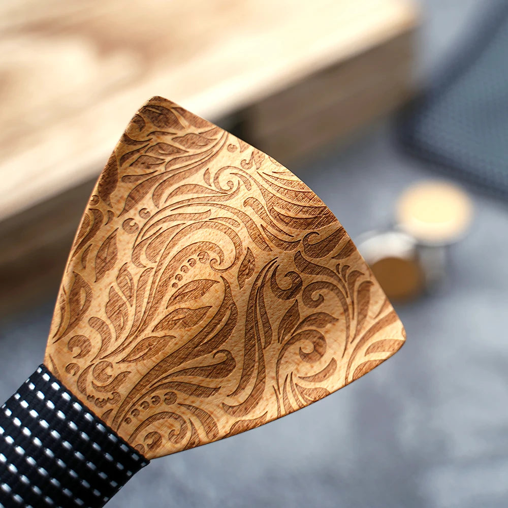 High Quality Maple Carved Wooden Bow Tie