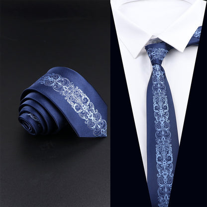 Blue Patchwork Jacquard Necktie