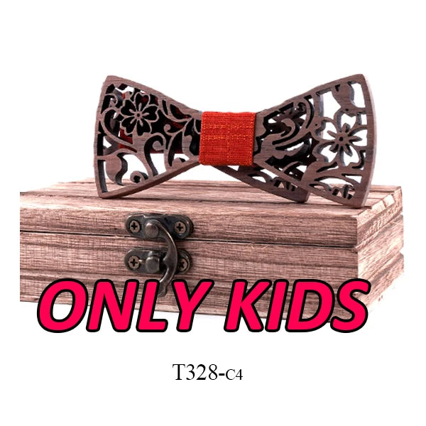 Adult And Kids Wooden Bow Tie