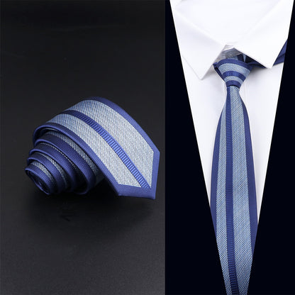 Blue Patchwork Jacquard Necktie