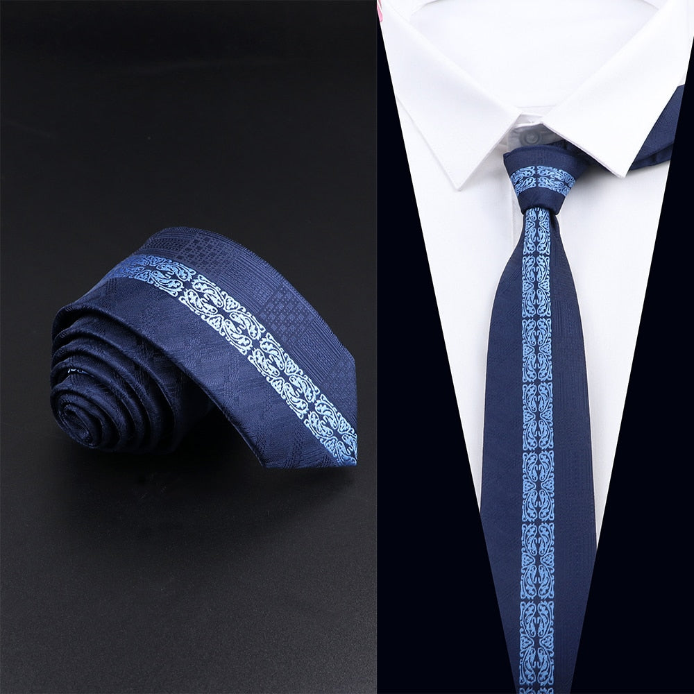 Blue Patchwork Jacquard Necktie