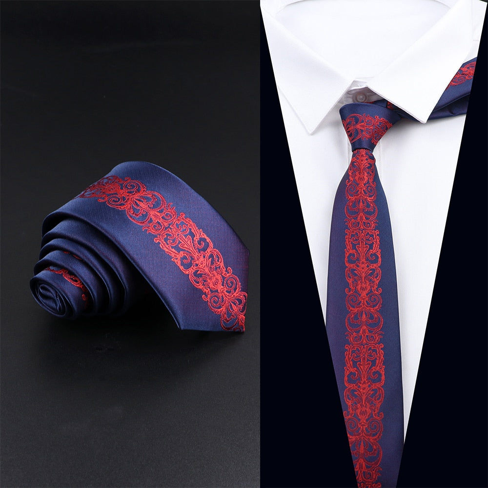 Blue Patchwork Jacquard Necktie