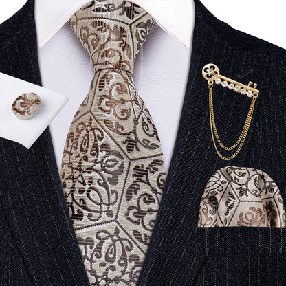 Fashion Brooches Silk Men Tie