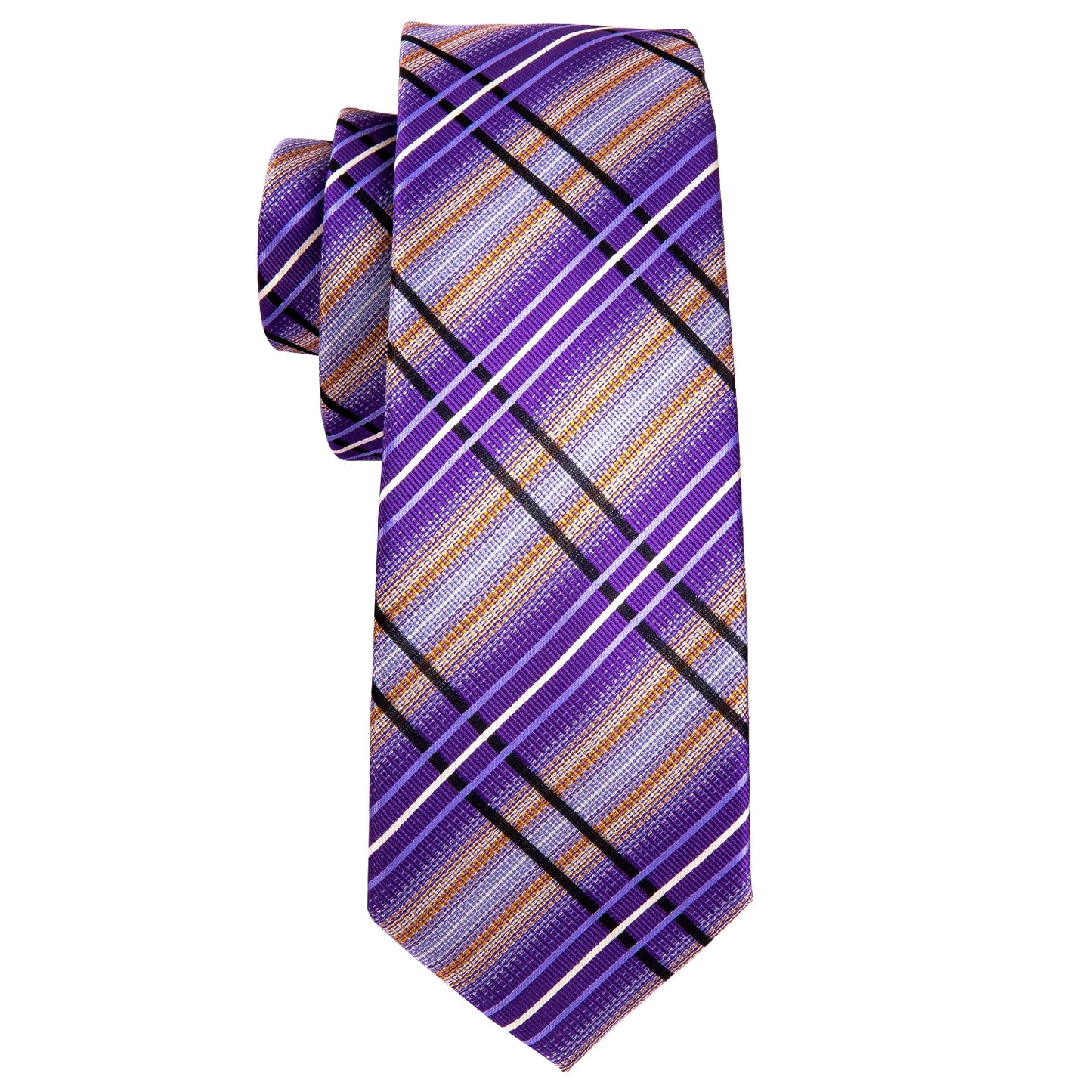 Purple Plaid Men Tie