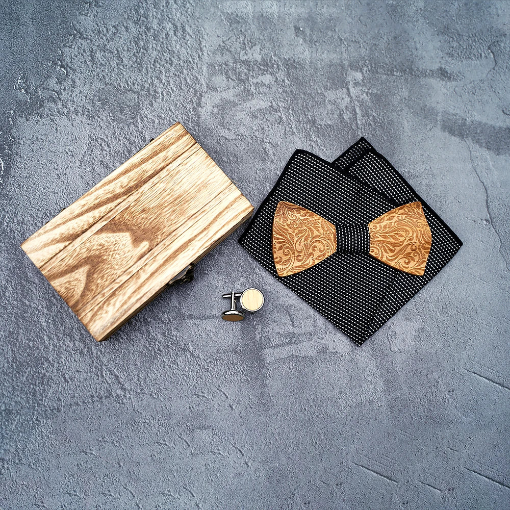 High Quality Maple Carved Wooden Bow Tie