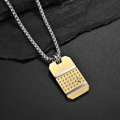 Dog Tag Matte Crystal Necklace