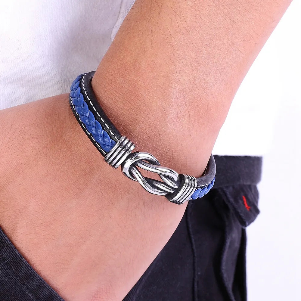 Leather Bracelet Stainless Steel Bracelet