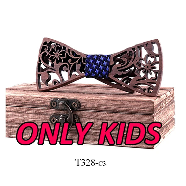 Adult And Kids Wooden Bow Tie