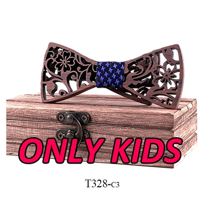 Adult And Kids Wooden Bow Tie