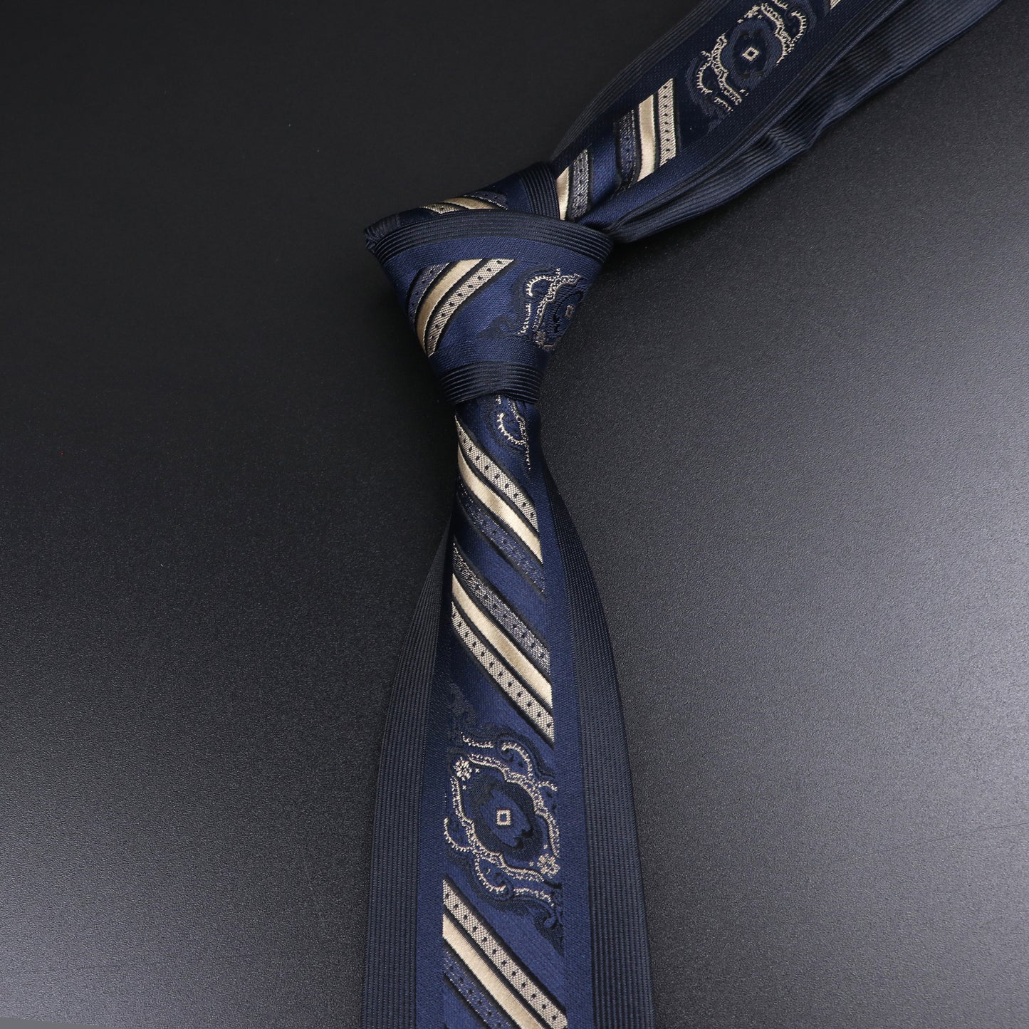 Blue Patchwork Jacquard Necktie