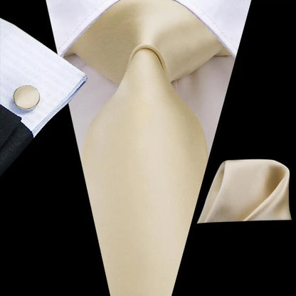 High Quality Champagne Beige Floral Design Silk Tie