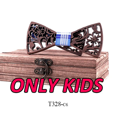 Adult And Kids Wooden Bow Tie