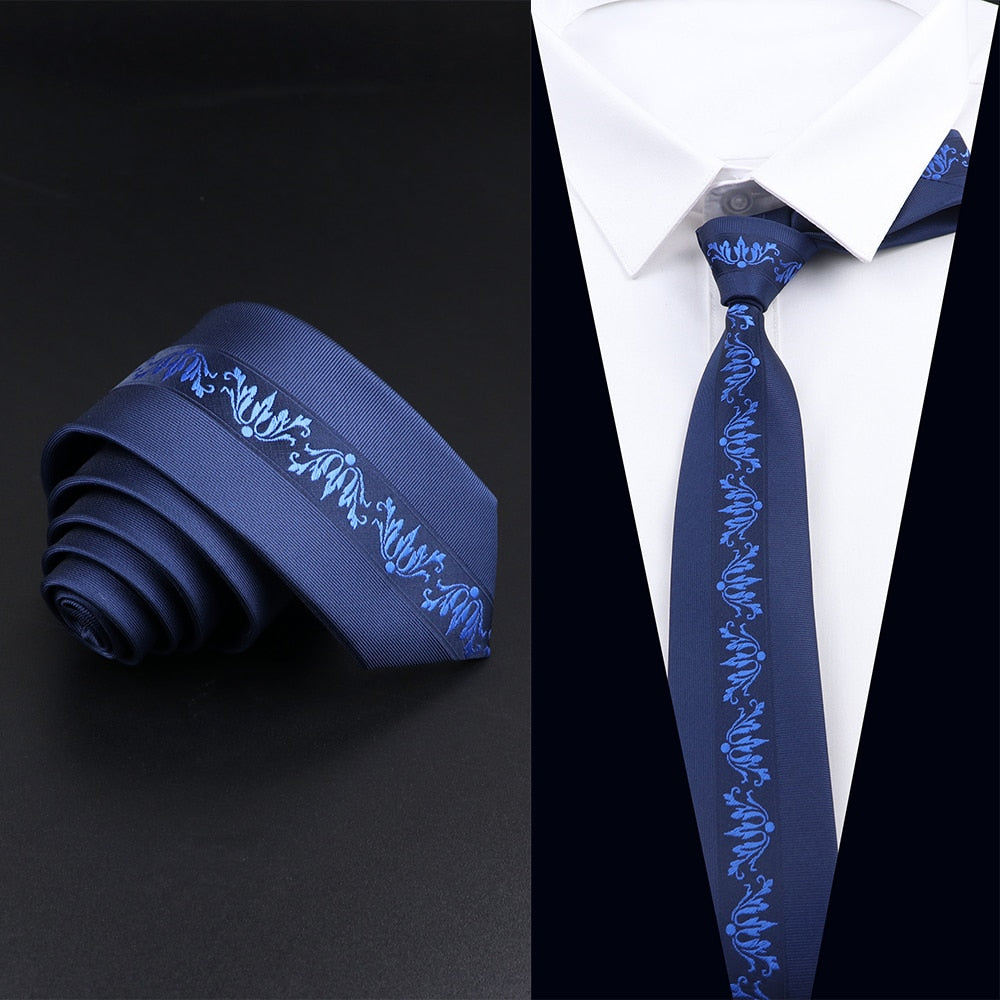 Blue Patchwork Jacquard Necktie