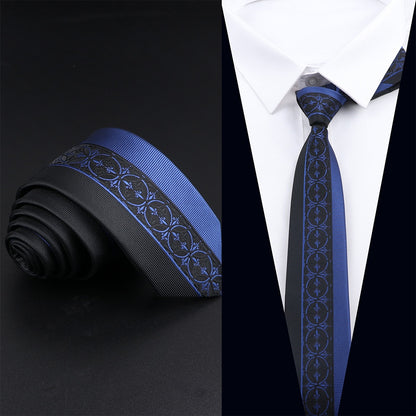 Blue Patchwork Jacquard Necktie