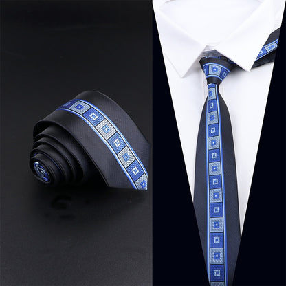 Blue Patchwork Jacquard Necktie