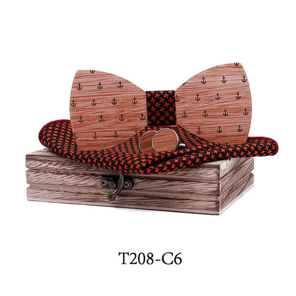 Adjustable Walnut Novelty Neck Ties anchor For Men