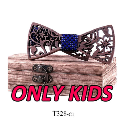 Adult And Kids Wooden Bow Tie