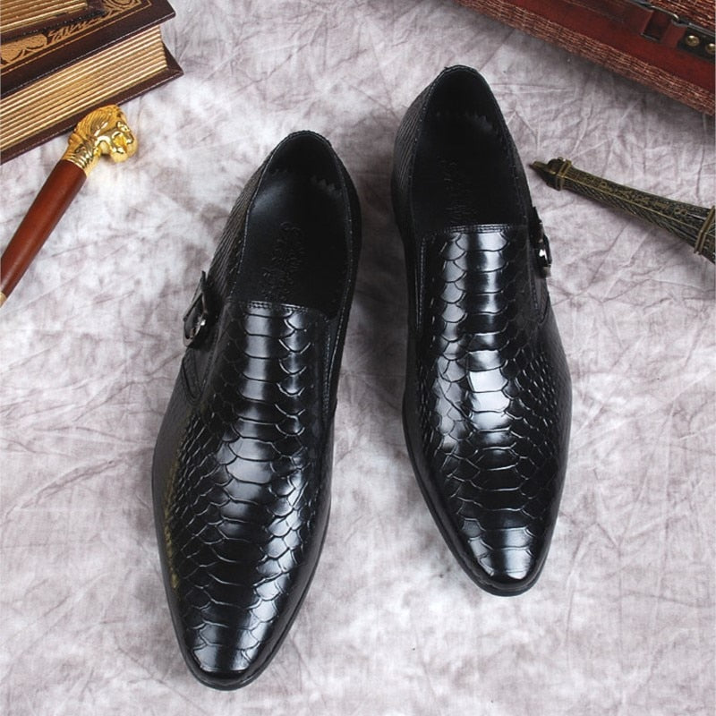 Black Burgundy Men's Loafers Shoes