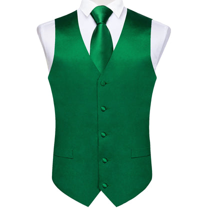 Green Vest And Tie Accessories Set For Men