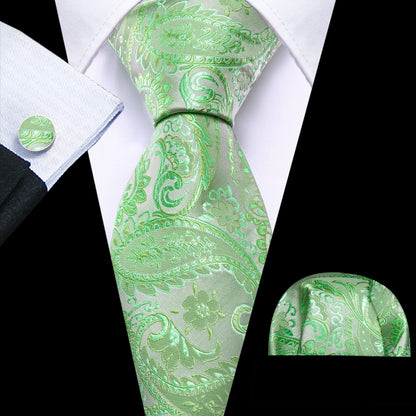 Green Teal Fashion Silk Men Tie