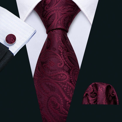 Exquisite Rust Red Silk Ties For Men