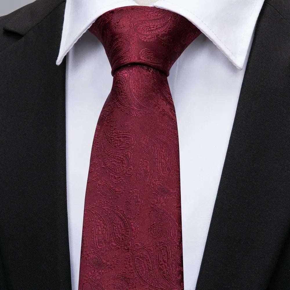 Exquisite Rust Red Silk Ties For Men