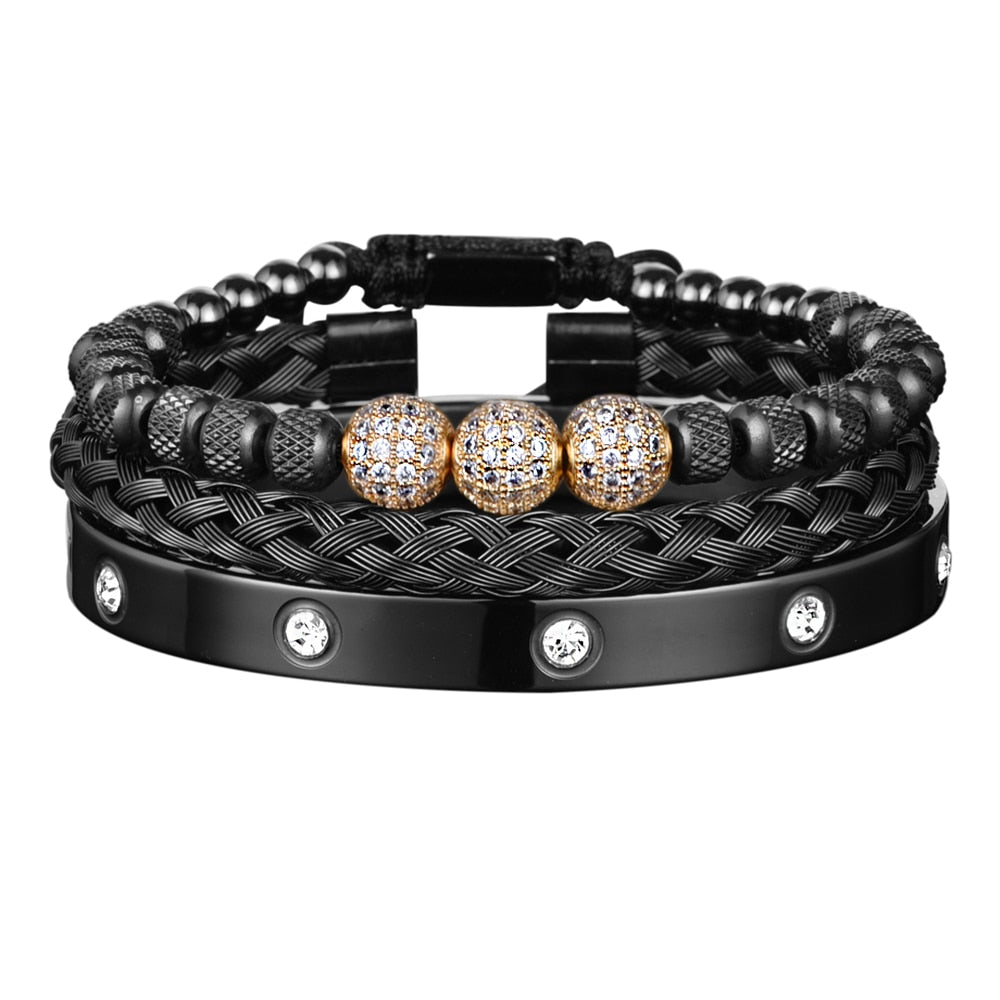 Micro Pave CZ Beads Bracelets