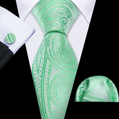 Green Teal Fashion Silk Men Tie