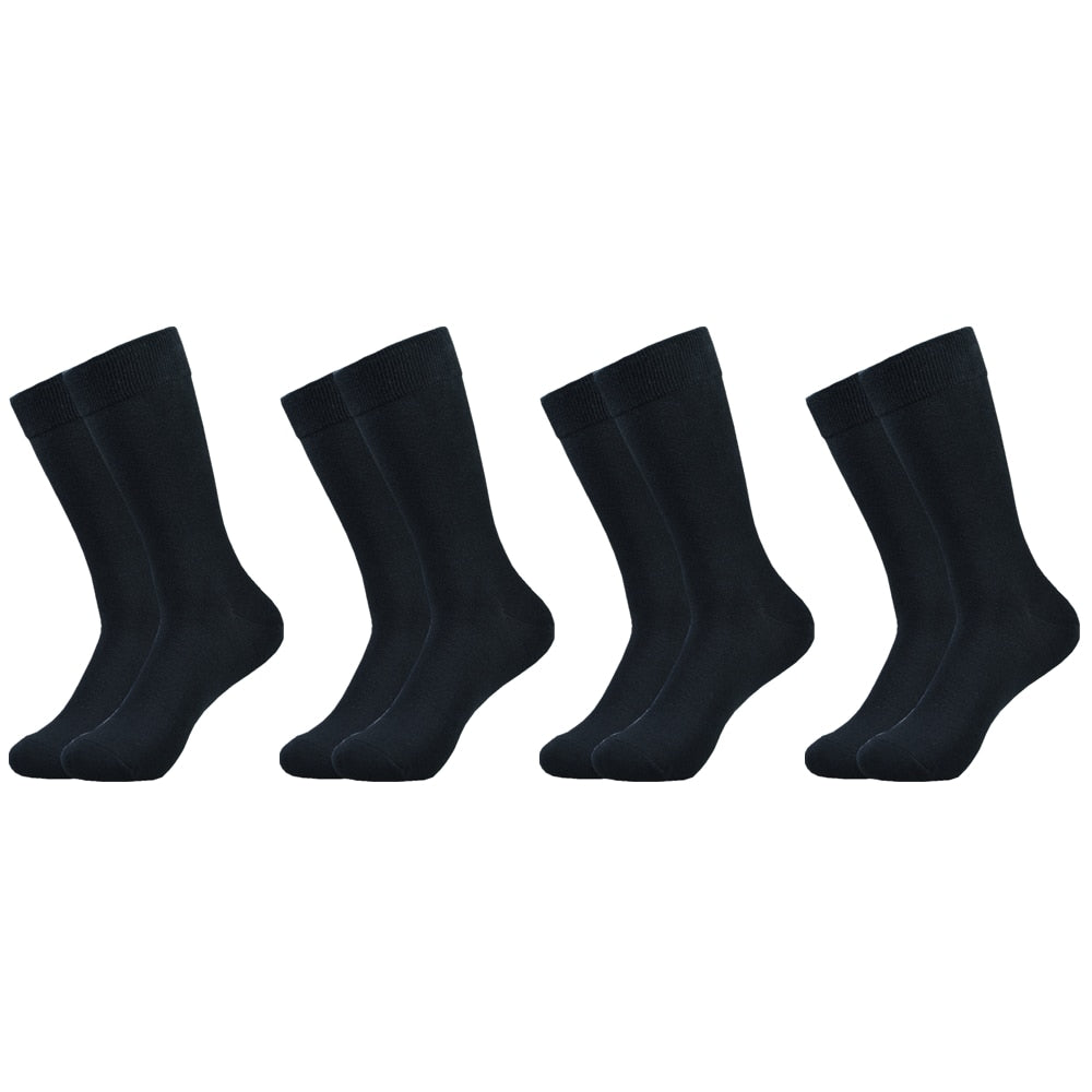 Black Cotton Calf Socks