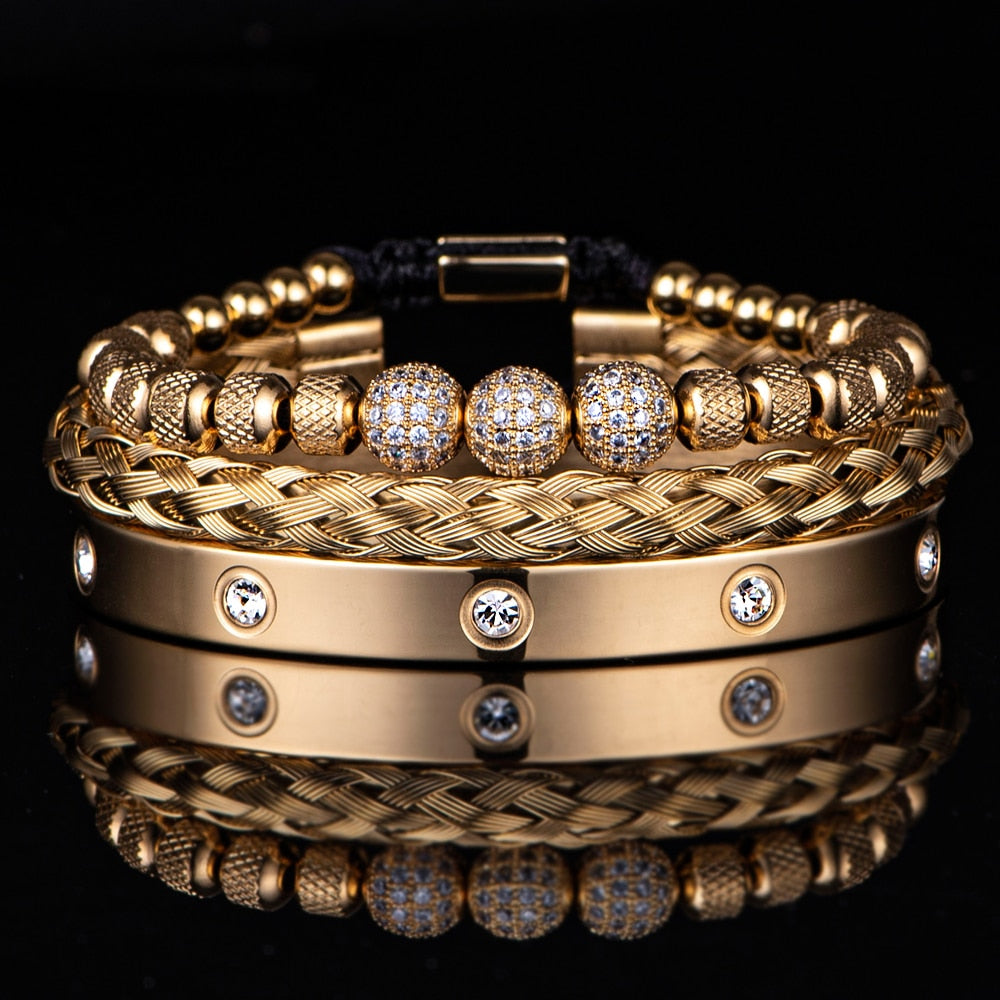 Micro Pave CZ Beads Bracelets