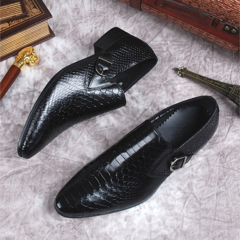 Black Burgundy Men's Loafers Shoes