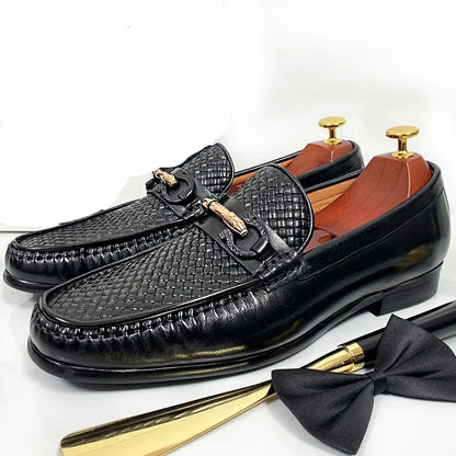 Horsebit Loafers Slip-On Leather Shoes