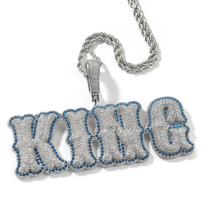 Personalized Bubble Letters Pendant