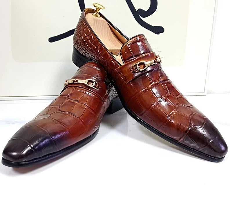 Brown Black Summer Horsebit Shoe For Man