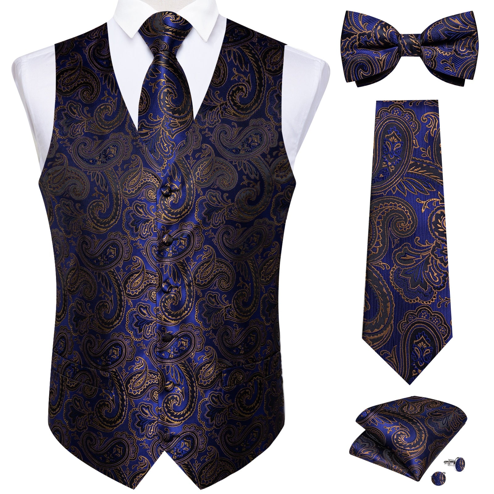 Business Sleeveless Paisley Vest