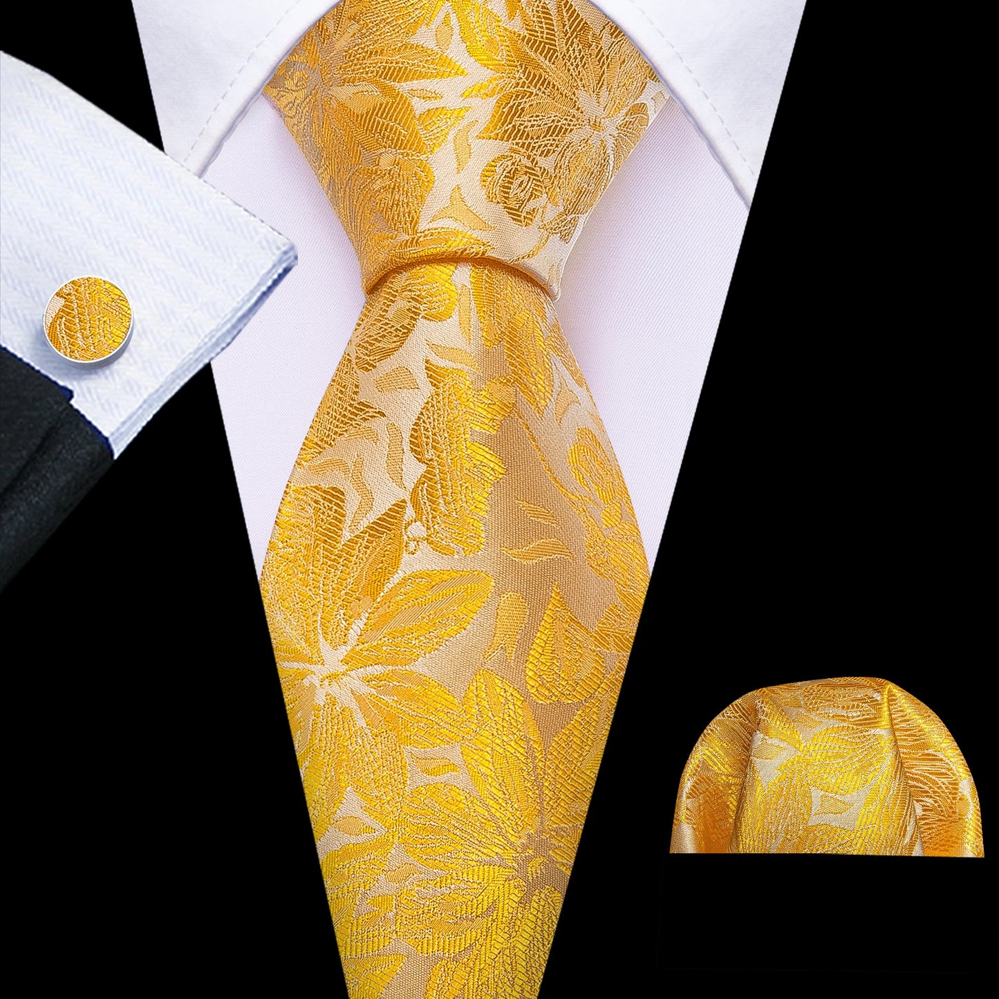 Men Wedding  Brown Floral Silk Tie