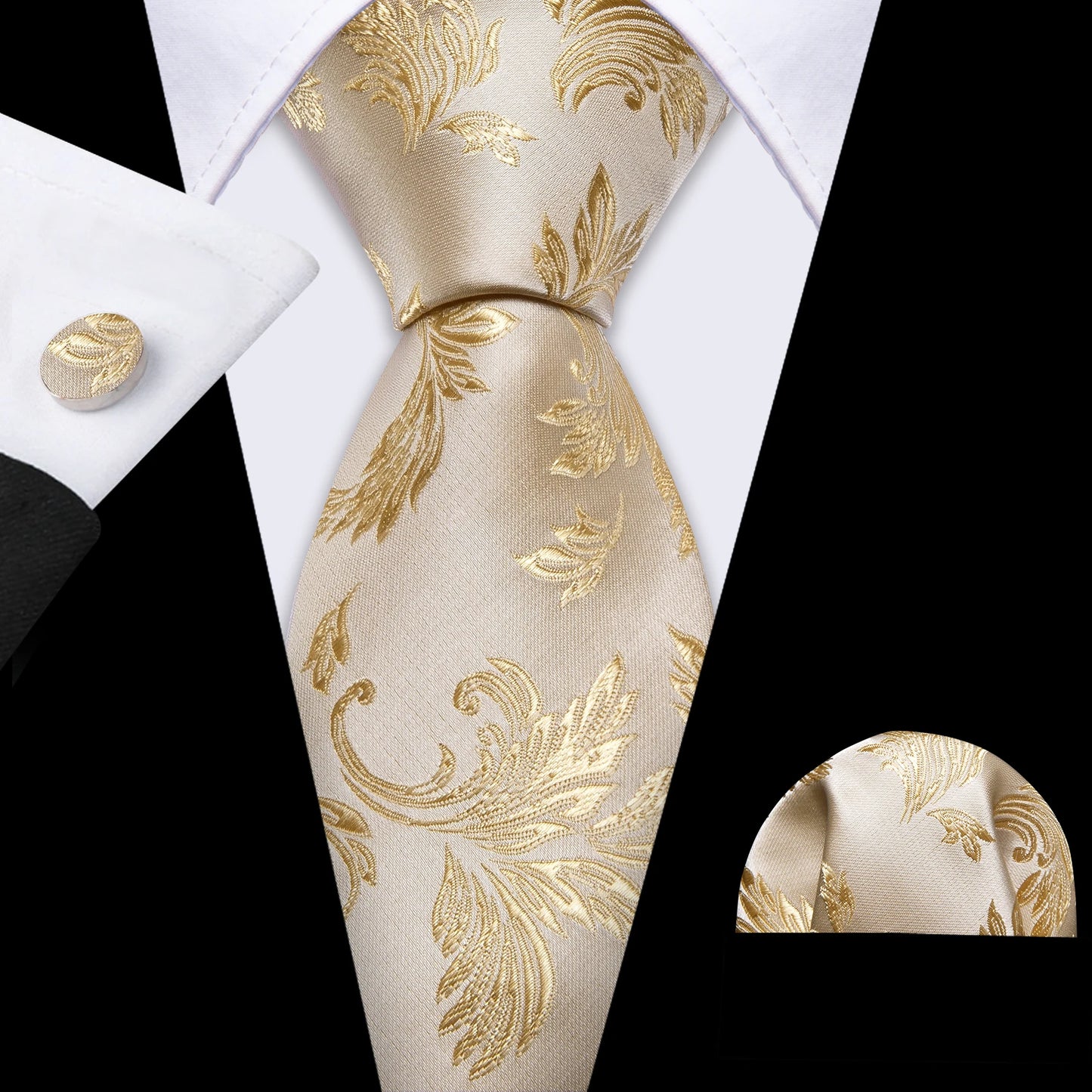 Men Wedding  Brown Floral Silk Tie