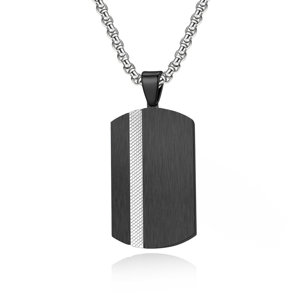 Stainless Steel Dog Tag Pendant Necklace